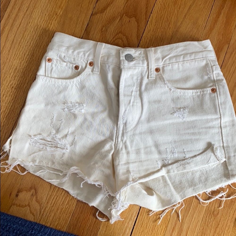 Levi's white cutoff shorts